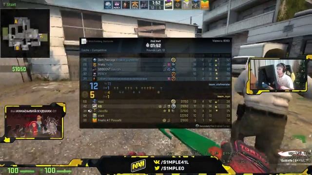 s1mple vs olofmeister FPL match CS:GO de_Cache смотреть онлайн