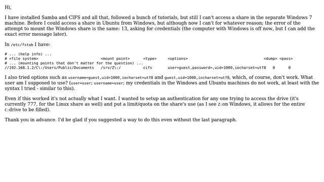 Ubuntu: What credentials should I use to access a Windows share? смотреть онлайн