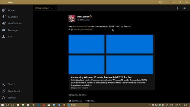 Windows 10 Insider build 17112 Released Fast ring March 2nd 2018 смотреть онлайн