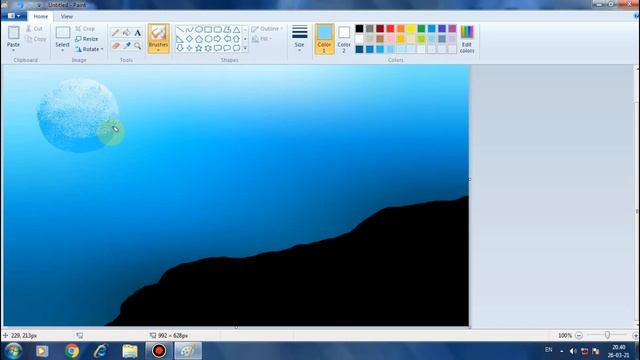 Blue Scenery with tree | Paint Art || смотреть онлайн