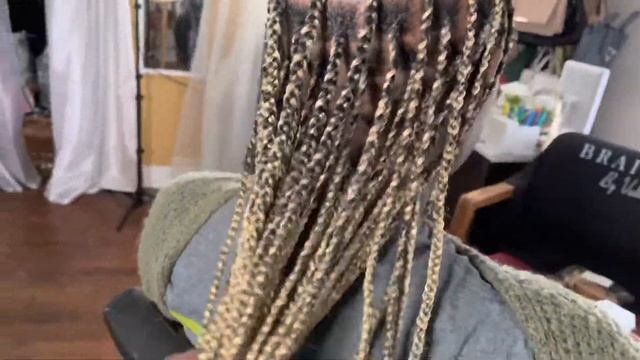 BLONDE KNOTLESS BRAIDS|Client Reaction🫣|Watch Me Work| BRAIDED BY VAL #protectivestyle #naturalhair