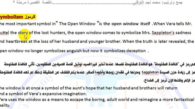 12. قصة النافذة المفتوحة open window(شرح Symbolism الرموز ) الاستاذ محمد نجم النوفلي смотреть онлайн