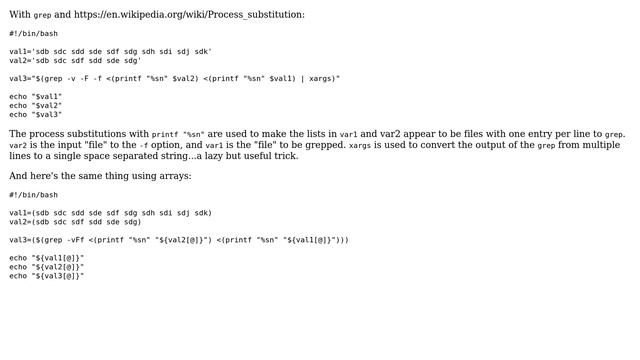 Unix & Linux: bash + how to delete the strings that defined in var2 from var2 (4 Solutions!!) смотреть онлайн