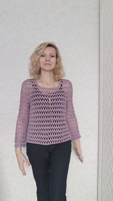 Эффектный джемпер крючком. МК на канале #knitting #вязанаяодежда #handmade #рукоделие #crochet смотреть онлайн