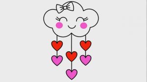КАК ЛЕГКО НАРИСОВАТЬ ОБЛАКО с сердечками