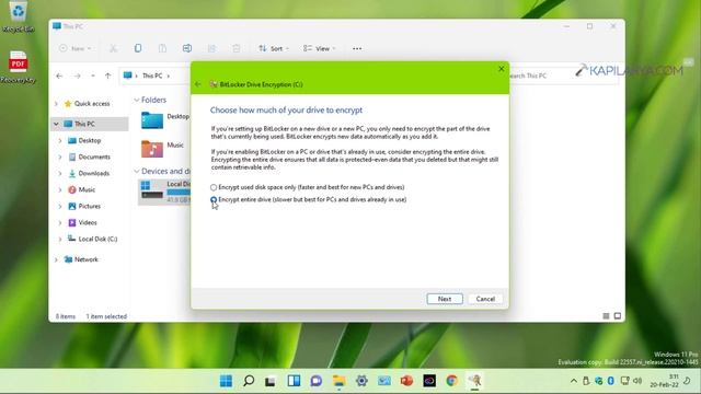 Enable BitLocker On Windows 11 OS Drive