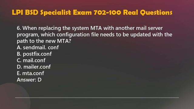 LPI BSD Specialist Exam 702-100 Real Questions смотреть онлайн