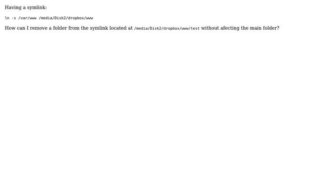 Remove a folder inside a symlink смотреть онлайн