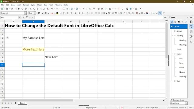How to Change Default Font and Styles in LibreOffice Calc смотреть онлайн