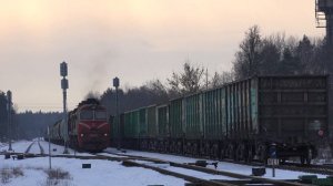 Скрещение грузовых поездов   Meeting of two freight trains