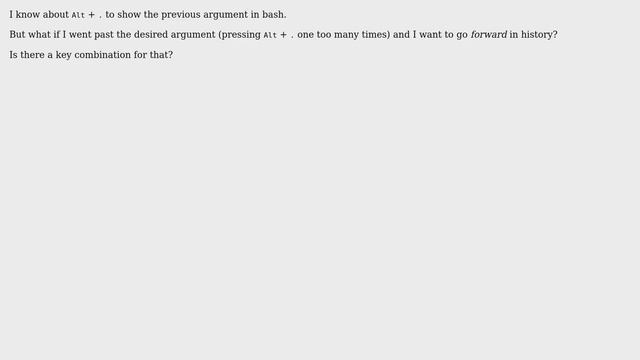 Unix & Linux: Go forward in bash argument history смотреть онлайн