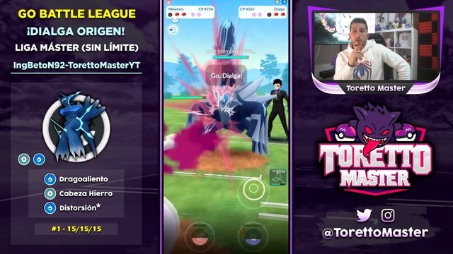 ¡DIALGA ORIGEN NIVEL 50 con DISTORSIÓN DANDO CAÑA en LIGA MASTER! - PVP GBL POKEMON GO смотреть онлайн