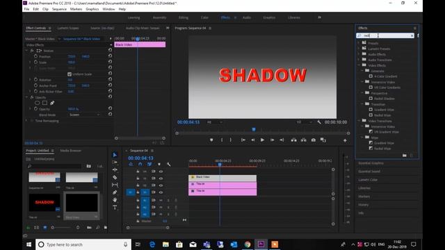 Animating a Shadow and Highlights of a Title in adobe Premiere Pro смотреть онлайн