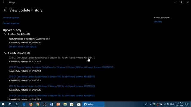 New Cumulative update for Windows 10 available July 17th 2018 bug fixes only in here смотреть онлайн