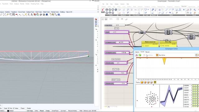 Optimization of Parametric Truss with Grasshopper Karamba and Galapagos смотреть онлайн