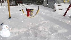 Спрунки на качелях. Sprunki зима.