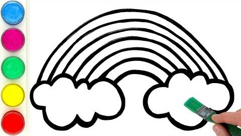 Рисуем и раскрашиваем радугу своими руками. Детям и начинающим смотреть онлайн