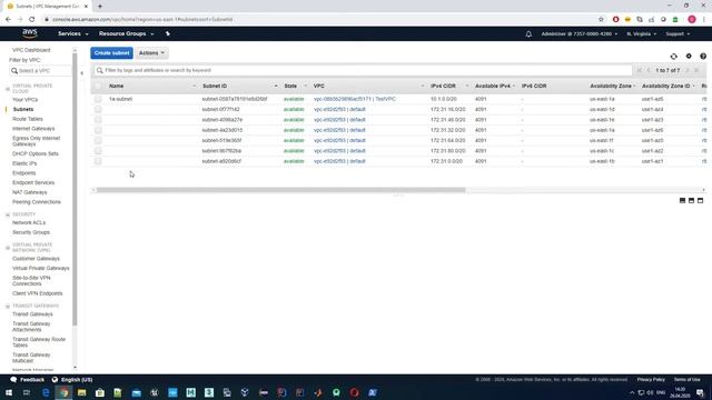 AWS: create a subnet for VPC, create subnet in a particular availability zone, CIDR block for subne смотреть онлайн