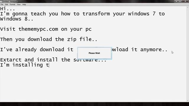 How to transform window 7 to Window 8..Install Windows 8 Theme. смотреть онлайн