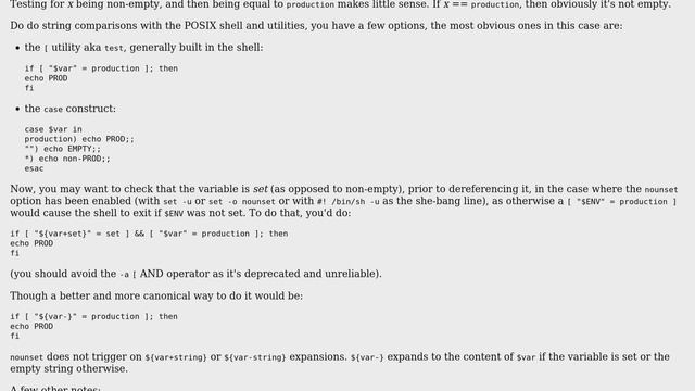 Unix & Linux: How to check variable existence and compare with the string in busybox? смотреть онлайн