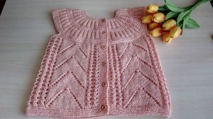 Детский жилет "Цветочная поляна". Без швов!