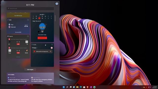 New Widgets | Windows 11 Build 22000 смотреть онлайн