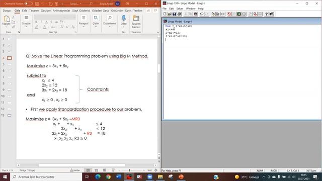 Simplex Büyük M Metodu Lingo Çözümü (Simplex Big M Method Lingo Solution) смотреть онлайн