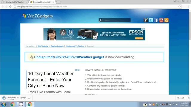 (Solution) !!! Weather Gadget Windows 7 Cannot Connect to Service !!! 100% Fix смотреть онлайн