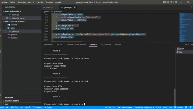 game go Rock, Paper & Siscors Visual Studio Code 2022 10 03 12 10 05 смотреть онлайн