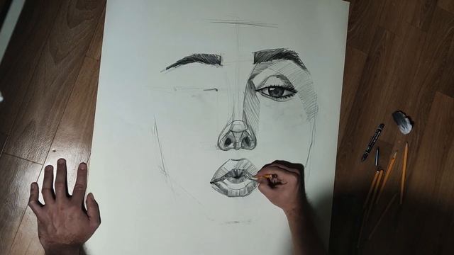 КАК НАРИСОВАТЬ ПОРТРЕТ (лицо) ЧЕЛОВЕКА. Творческая работа. ЧАСТЬ 1 смотреть онлайн