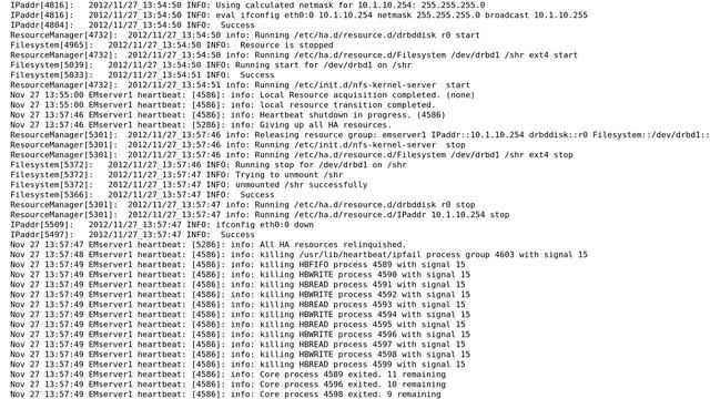 Heartbeat won't successfully start up resources from a cold boot when a failed node is present смотреть онлайн