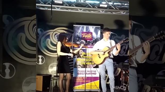 Nirvana Smells like teen spirit (acoustic cover) скрипка и гитара смотреть онлайн