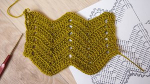 Зигзаг крючком УЗОР ШЕВРОН. Вязание по схеме для начинающих. Уроки вязания * zigzag crochet Урок 97