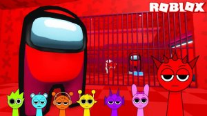 Спрунки(Sprunki) Raddy Играет в Among Us Prison Run Obby в РОБЛОКС | Incredibox Sprunki