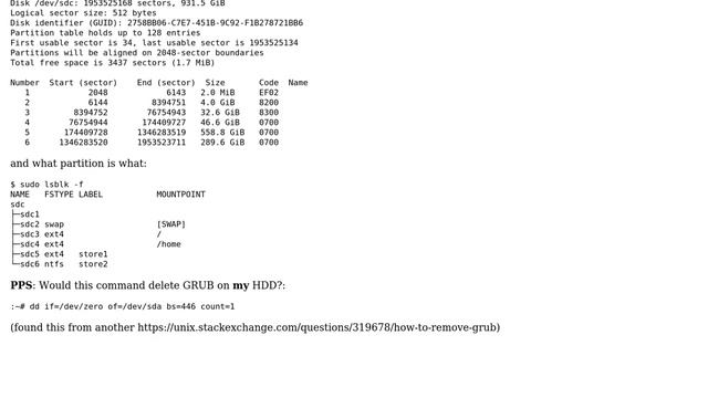 Unix & Linux: Remove GRUB on a GPT disk смотреть онлайн