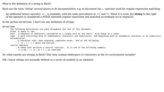 Unix & Linux: What is the definition of a string in Bash? смотреть онлайн