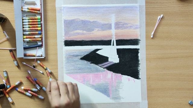 Рисую СВОЙ родной город масляной пастелью смотреть онлайн