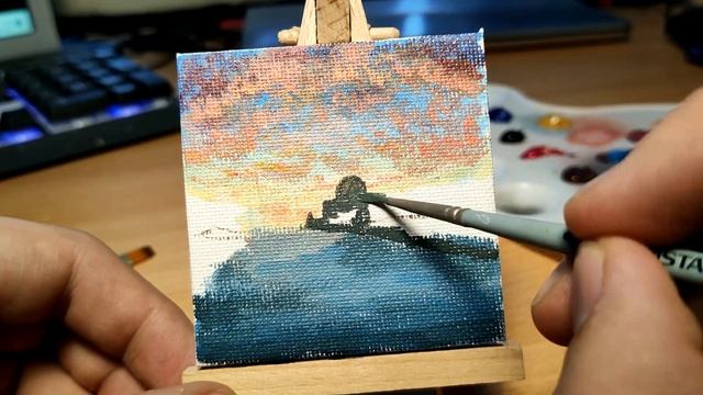 ОЧЕНЬ маленькая КАРТИНА акриловыми красками на холсте смотреть онлайн