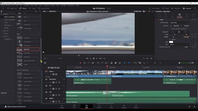 DaVinci Resolve 18 //// Урок 2 /// EDIT // Часть 9 / Добавление переходов смотреть онлайн