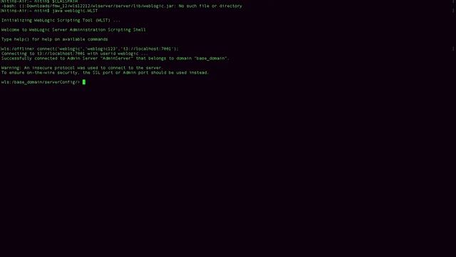 WLST setup mac os x смотреть онлайн