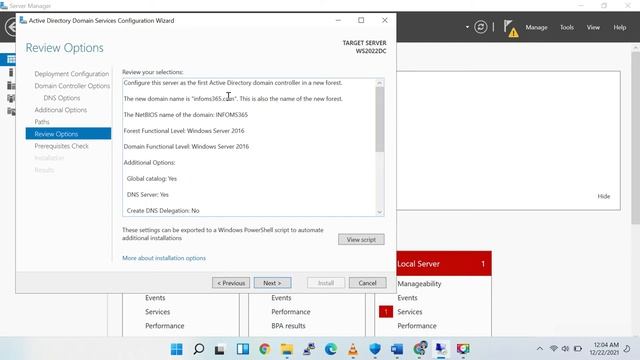 Install AD DS & DNS on Windows Server 2022 смотреть онлайн