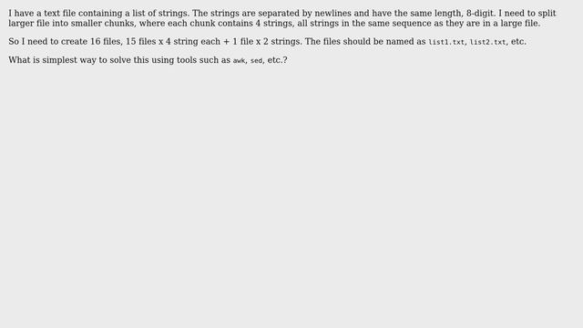 Unix & Linux: Split text file into smaller chunks смотреть онлайн
