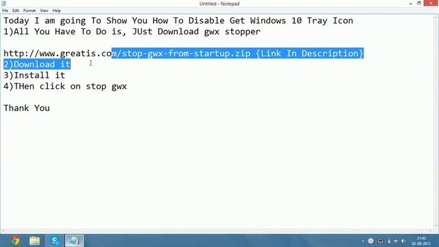 Disable Get Windows 10 GWX Tray Icon смотреть онлайн