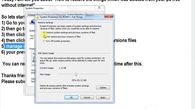 How to restore the things which was deleted from your pc windows 7 free смотреть онлайн
