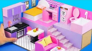 Делаем маленький дом с кухней и ванной для кукол своими руками