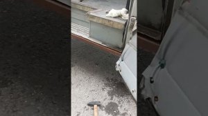 Быстрый ремонт правого порога,ступеньки боковой двери УАЗ " Буханка"