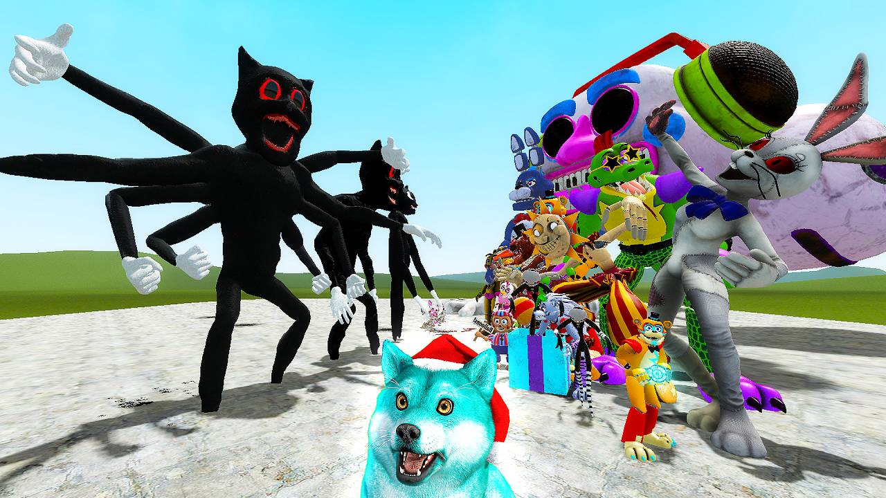 Качки мультяшные коты против всех фнаф аниматроников в гаррис мод! garry's mod смотреть онлайн