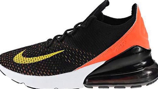 NIKE Air Max 270 Flyknit Womens AH 6803-003 Black/Yellow Strike Bright Crimson смотреть онлайн