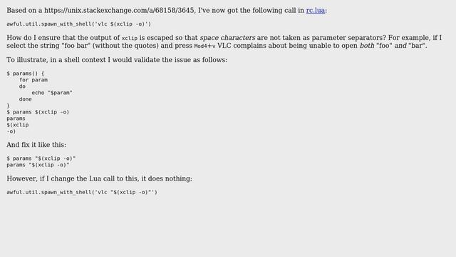 Unix & Linux: How to escape text in awful.util.spawn_with_shell command? (2 Solutions!!) смотреть онлайн