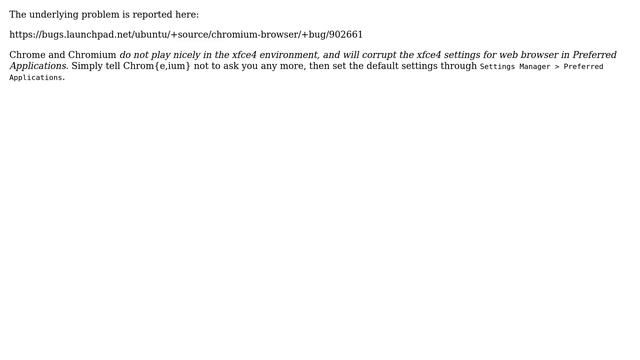Ubuntu: Why does Chrome not stay as the default browser in Xubuntu 13.04? (2 Solutions!!) смотреть онлайн